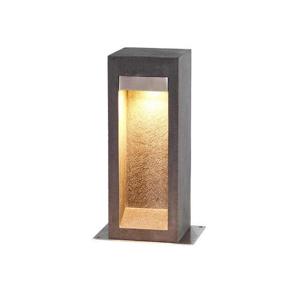LED Градински стълб Parkstone Medium Basalt Stone Stainless Steel Elstead Lighting PARKSTONE-BOL-B | Osvetlenieto.bg