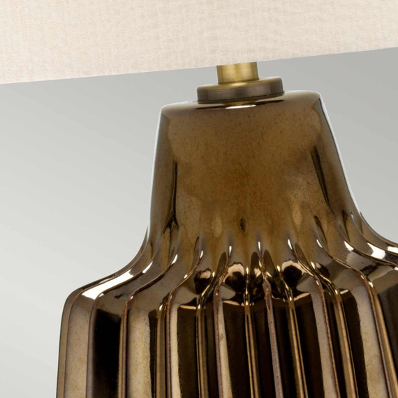 Настолна лампа Newham 1xE27 Large Bronze Ceramic  Pearl shade Elstead Lighting NEWHAM-TL-L | Osvetlenieto.bg