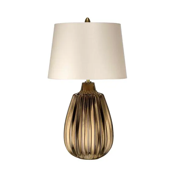 Настолна лампа Newham 1xE27 Small Bronze Ceramic  Pearl shade Elstead Lighting NEWHAM-TL-S | Osvetlenieto.bg