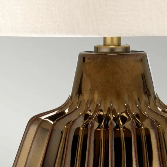Настолна лампа Newham 1xE27 Small Bronze Ceramic  Pearl shade Elstead Lighting NEWHAM-TL-S | Osvetlenieto.bg