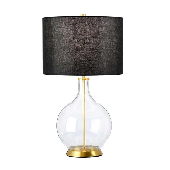 Настолна лампа Orb 1xE27 Aged Brass Black Shade Elstead Lighting ORB-CLEAR-AB-BLK | Osvetlenieto.bg