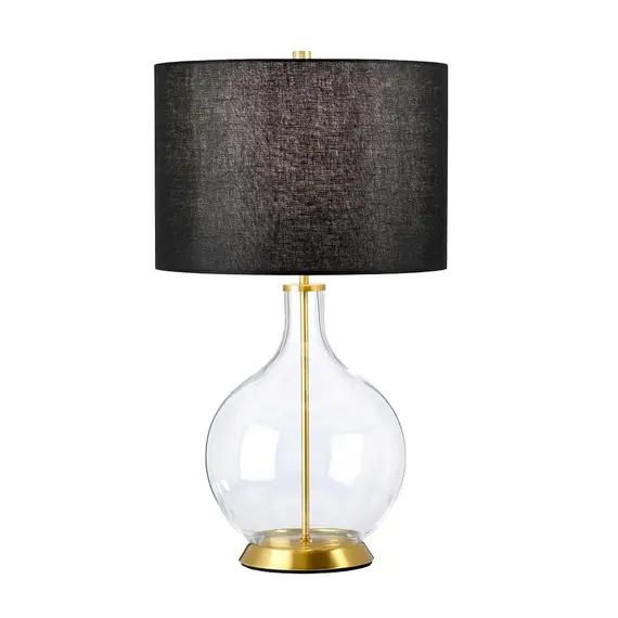Настолна лампа Orb 1xE27 Aged Brass Black Shade Elstead Lighting ORB-CLEAR-AB-BLK | Osvetlenieto.bg