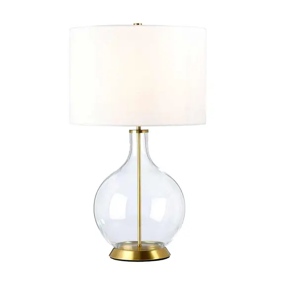 Настолна лампа Orb 1xE27 Aged Brass White Shade Elstead Lighting ORB-CLEAR-AB-WHT | Osvetlenieto.bg