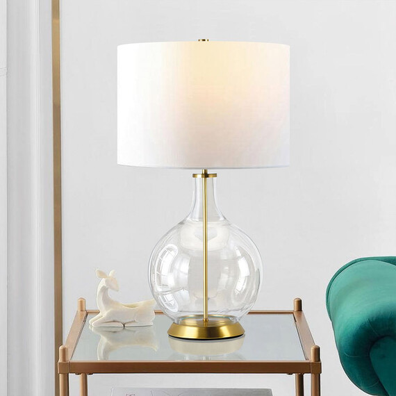 Настолна лампа Orb 1xE27 Aged Brass White Shade Elstead Lighting ORB-CLEAR-AB-WHT | Osvetlenieto.bg
