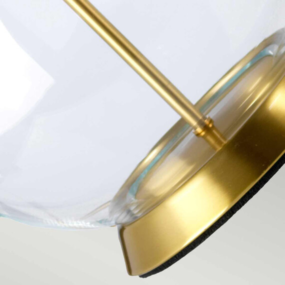Настолна лампа Orb 1xE27 Aged Brass White Shade Elstead Lighting ORB-CLEAR-AB-WHT | Osvetlenieto.bg