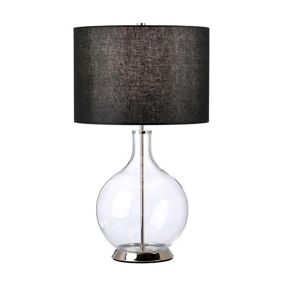 Настолна лампа Orb 1xE27 Polished Nickel Black Shade Elstead Lighting ORB-CLEAR-PN-BLK | Osvetlenieto.bg