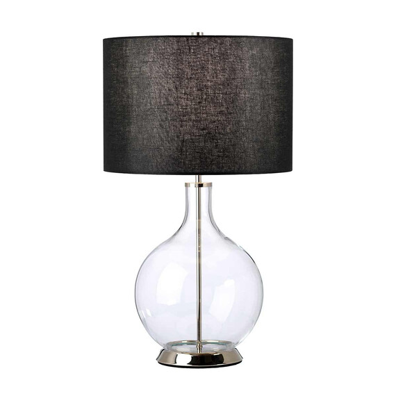 Настолна лампа Orb 1xE27 Polished Nickel Black Shade Elstead Lighting ORB-CLEAR-PN-BLK | Osvetlenieto.bg