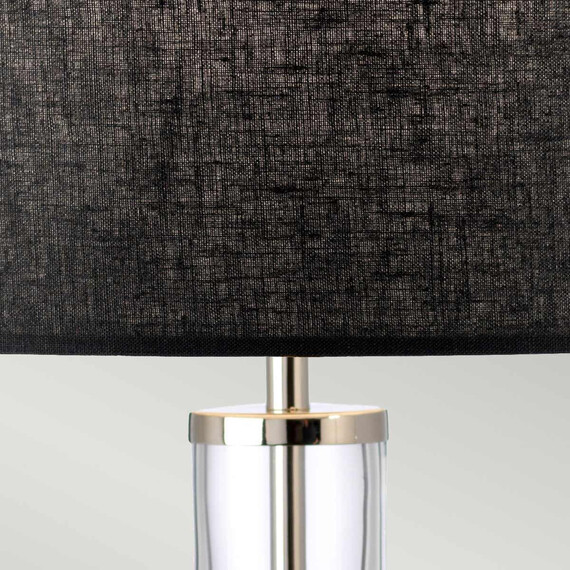 Настолна лампа Orb 1xE27 Polished Nickel Black Shade Elstead Lighting ORB-CLEAR-PN-BLK | Osvetlenieto.bg