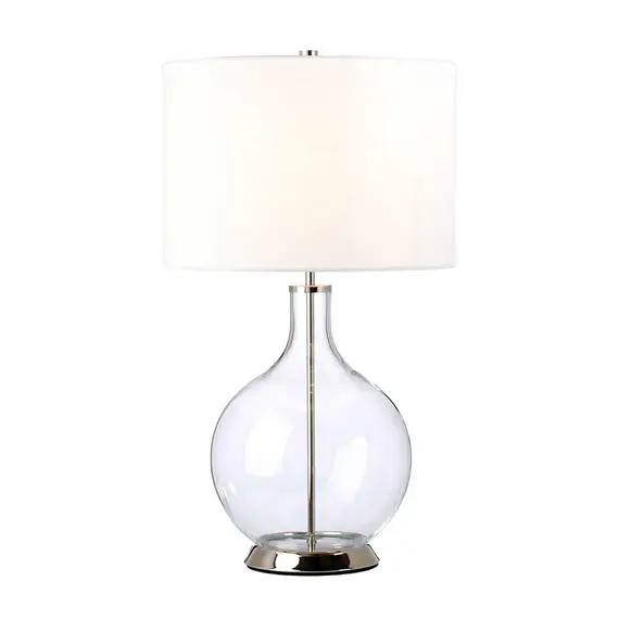 Настолна лампа Orb 1xE27 Polished Nickel White Shade Elstead Lighting ORB-CLEAR-PN-WHT | Osvetlenieto.bg