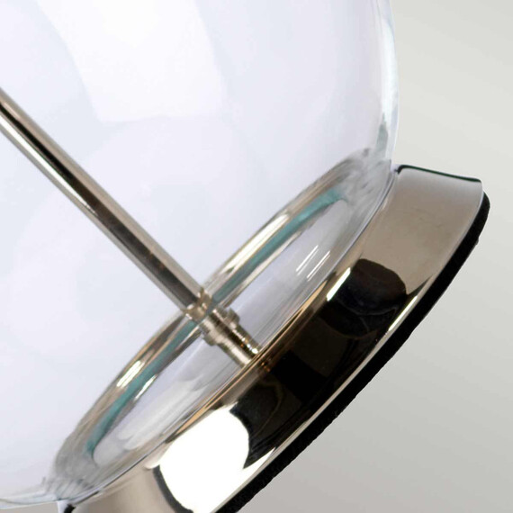 Настолна лампа Orb 1xE27 Polished Nickel White Shade Elstead Lighting ORB-CLEAR-PN-WHT | Osvetlenieto.bg