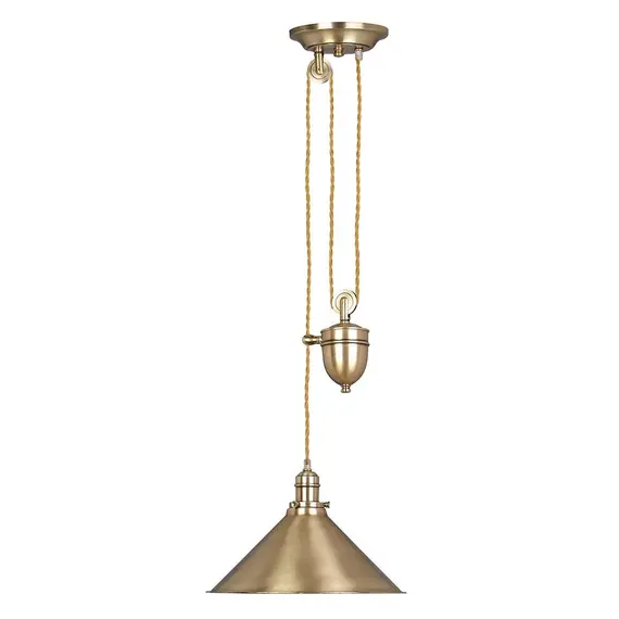 Пендел Provence 1xE27 Rise and Fall Aged Brass Elstead Lighting PV-P-AGB | Osvetlenieto.bg