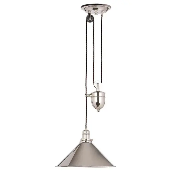Пендел Provence 1xE27 Rise and Fall Polished Nickel Elstead Lighting PV-P-PN | Osvetlenieto.bg