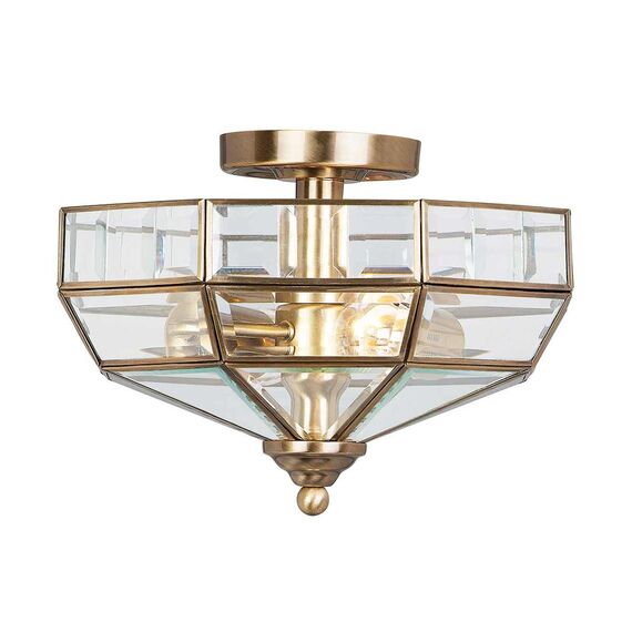 Плафон Old Park 2xE27 Antique Brass Elstead Lighting OLD-PARK-AB | Osvetlenieto.bg