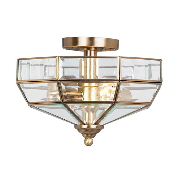 Плафон Old Park 2xE27 Antique Brass Elstead Lighting OLD-PARK-AB | Osvetlenieto.bg