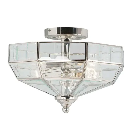 Плафон Old Park 2xE27 Polished Nickel Elstead Lighting OLD-PARK-PN | Osvetlenieto.bg