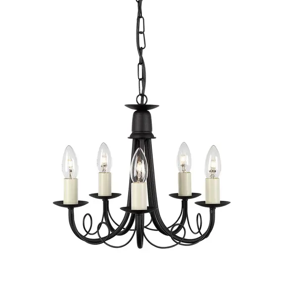 Полилей Minster 5xE14 Black Elstead Lighting MN5-BLACK | Osvetlenieto.bg