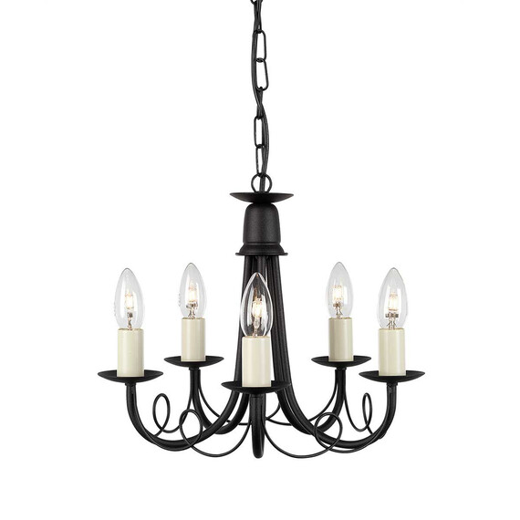 Полилей Minster 5xE14 Black Elstead Lighting MN5-BLACK | Osvetlenieto.bg