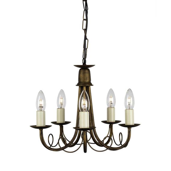 Полилей Minster 5xE14 Black Gold Patina Elstead Lighting MN5-BLK-GOLD | Osvetlenieto.bg