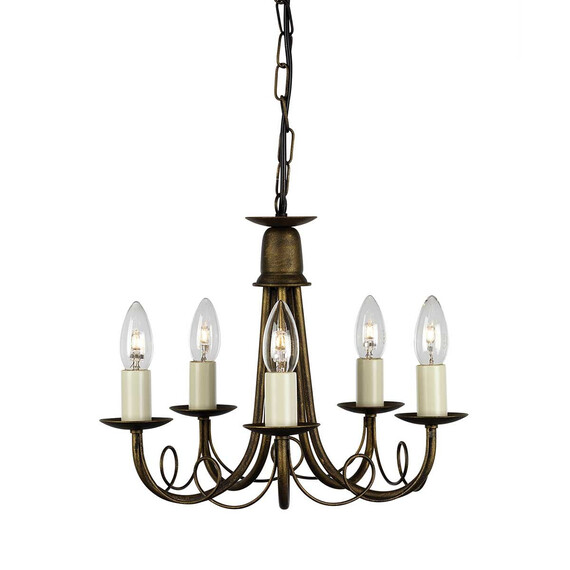 Полилей Minster 5xE14 Black Gold Patina Elstead Lighting MN5-BLK-GOLD | Osvetlenieto.bg
