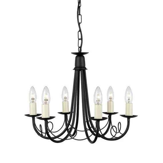 Полилей Minster 6xE14 Black Elstead Lighting MN6-BLACK | Osvetlenieto.bg