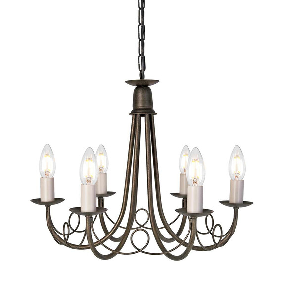 Полилей Minster 6xE14 Black Gold Patina Elstead Lighting MN6-BLK-GOLD | Osvetlenieto.bg
