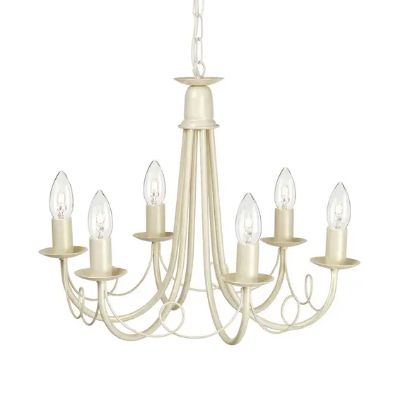 Полилей Minster 6xE14 Ivory Gold Patina Elstead Lighting MN6-IV-GOLD | Osvetlenieto.bg