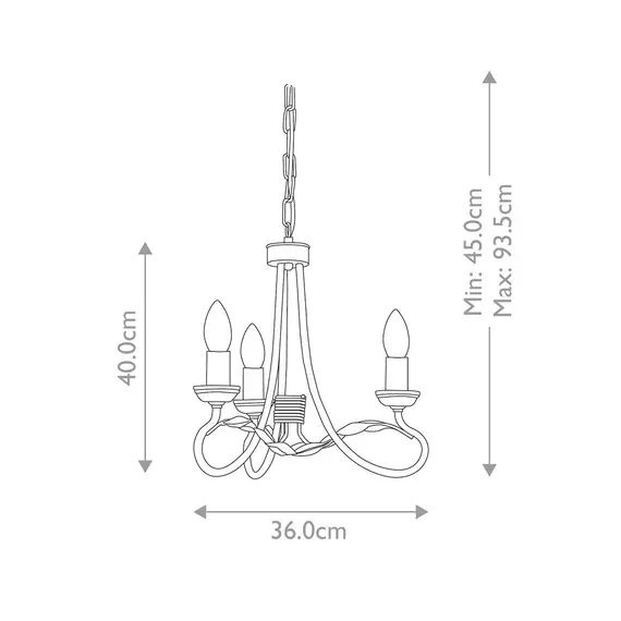 Полилей Olivia 3xE14 Black Gold Patina Elstead Lighting OV3-BLK-GOLD | Osvetlenieto.bg