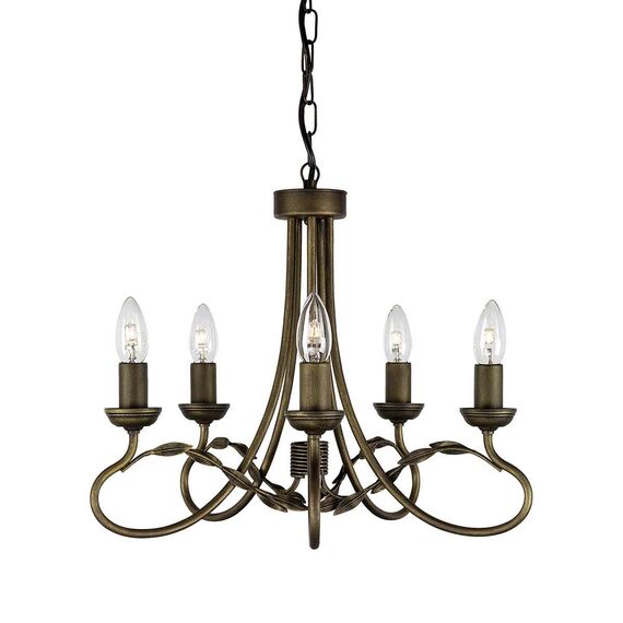 Полилей Olivia 5xE14 Black Gold Patina Elstead Lighting OV5-BLK-GOLD | Osvetlenieto.bg