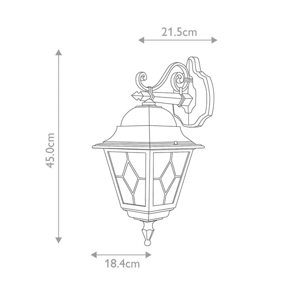 Външен аплик Norfolk 1xE27 Down Black Elstead Lighting NR2-BLK | Osvetlenieto.bg
