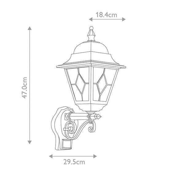 Външен аплик Norfolk 1xE27 Up PIR Black Elstead Lighting NR1-PIR-BLACK | Osvetlenieto.bg Външен аплик Norfolk 1xE27 Up PIR Black Elstead Lighting NR1-PIR-BLACK | Osvetlenieto.bg