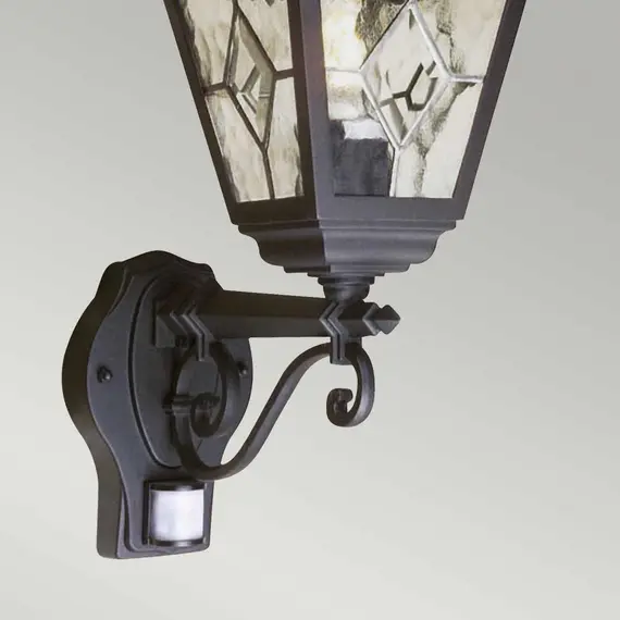 Външен аплик Norfolk 1xE27 Up PIR Black Elstead Lighting NR1-PIR-BLACK | Osvetlenieto.bg
