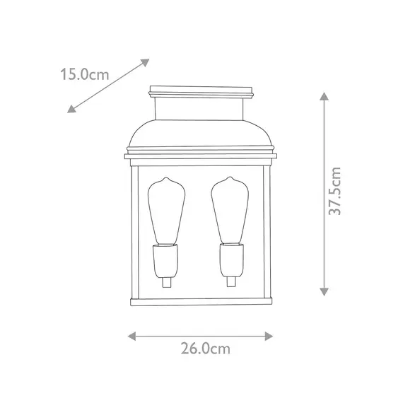 Външен аплик Old Bailey 2xE27 Large Aged Brass Elstead Lighting OLD-BAILEY-L-BR | Osvetlenieto.bg