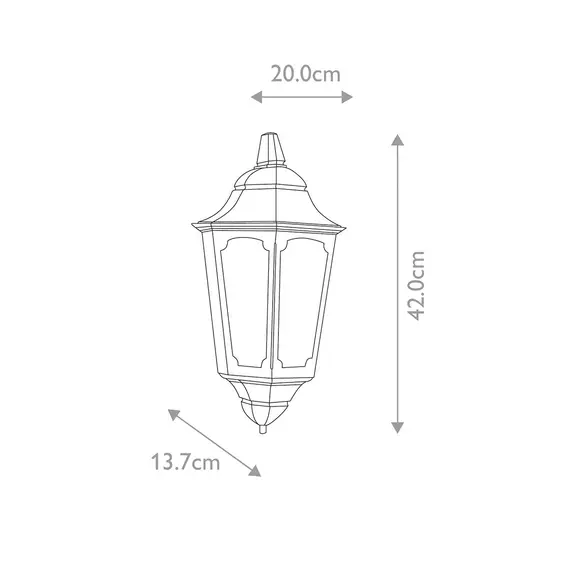 Външен аплик Parish 1xE27 Half Lantern Black Elstead Lighting PR7-BLACK | Osvetlenieto.bg