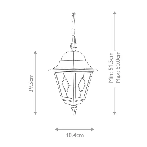 Външна висяща лампа Norfolk 1xE27 Black Elstead Lighting NR9-BLK | Osvetlenieto.bg
