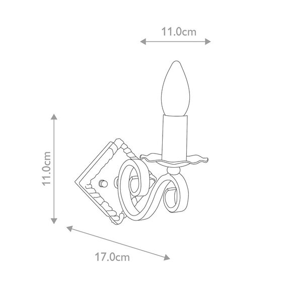 Аплик Rectory 1xE14 Wall Black Elstead Lighting RY1A-BLACK | Osvetlenieto.bg