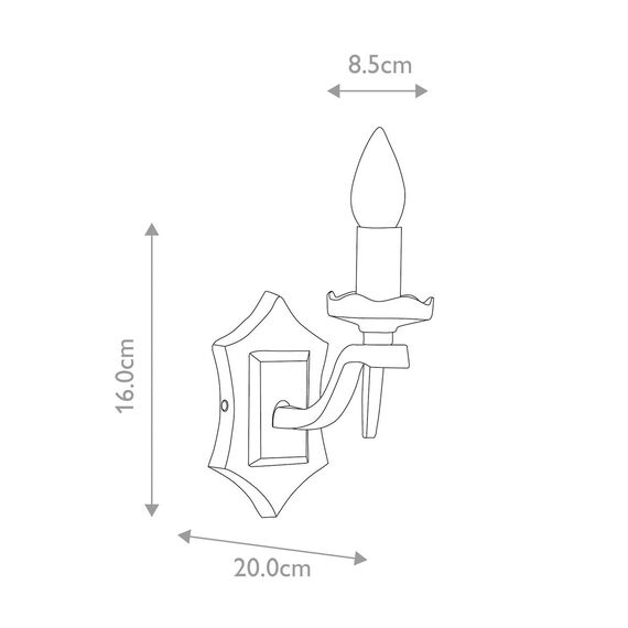 Аплик Rectory 1xE14 Wall Black Elstead Lighting RY1B-BLACK | Osvetlenieto.bg