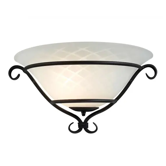 Аплик Torchiere 1xE27 Wall Uplighter Black Etched Opal Glass Elstead Lighting TCH-WU-BLACK | Osvetlenieto.bg