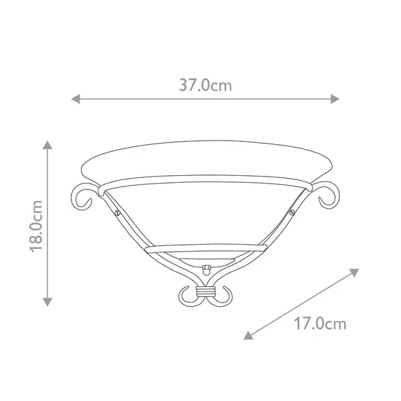 Аплик Torchiere 1xE27 Wall Uplighter Black Etched Opal Glass Elstead Lighting TCH-WU-BLACK | Osvetlenieto.bg