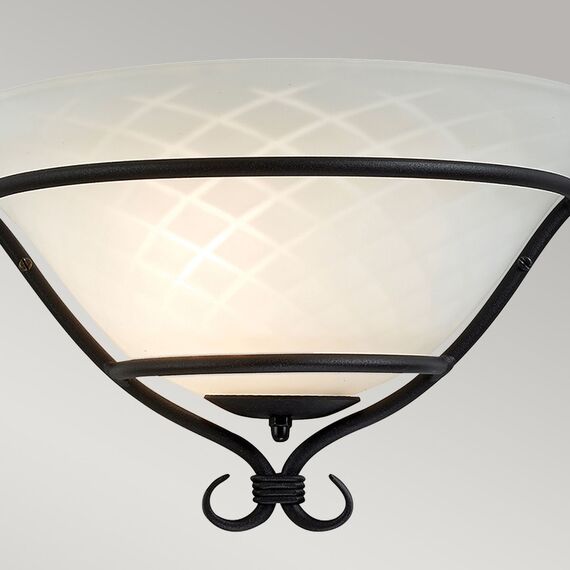 Аплик Torchiere 1xE27 Wall Uplighter Black Etched Opal Glass Elstead Lighting TCH-WU-BLACK | Osvetlenieto.bg