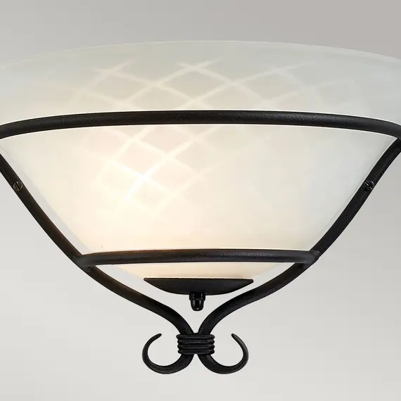 Аплик Torchiere 1xE27 Wall Uplighter Black Etched Opal Glass Elstead Lighting TCH-WU-BLACK | Osvetlenieto.bg