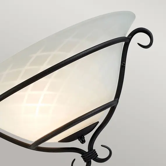 Аплик Torchiere 1xE27 Wall Uplighter Black Etched Opal Glass Elstead Lighting TCH-WU-BLACK | Osvetlenieto.bg