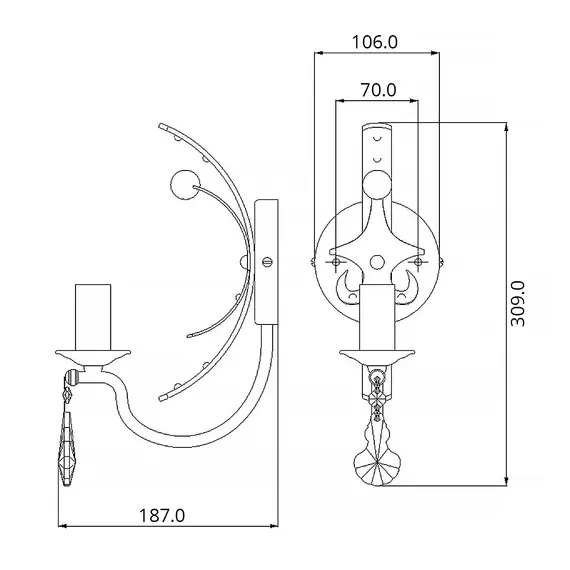 Аплик Windsor 1xE14 Gold Patina Elstead Lighting WINDSOR1-GOLD | Osvetlenieto.bg