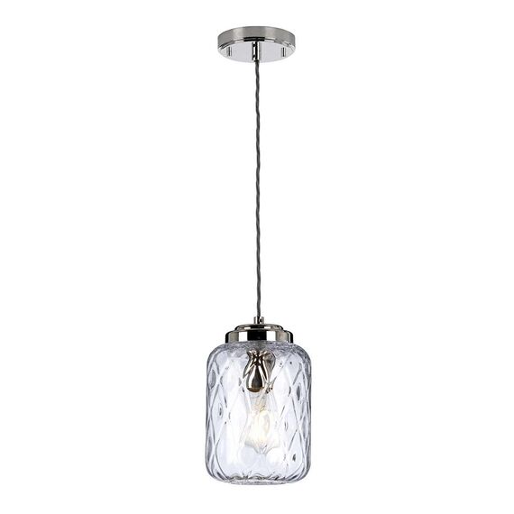 Пендел Sola 1xE27 Polished Nickel Clear Glass Elstead Lighting SOLA-P | Osvetlenieto.bg