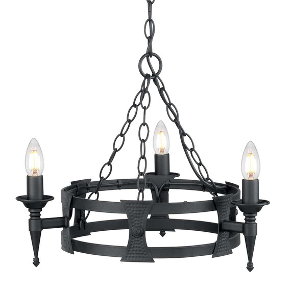 Полилей Saxon 3xE14 Black Elstead Lighting SAX3-BLK | Osvetlenieto.bg