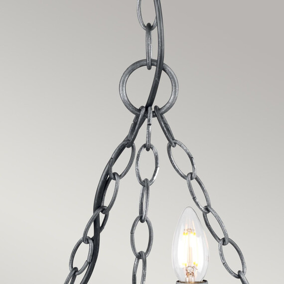 Полилей Saxon 3xE14 Black Silver Patina Elstead Lighting SAX3-BLK-SIL | Osvetlenieto.bg