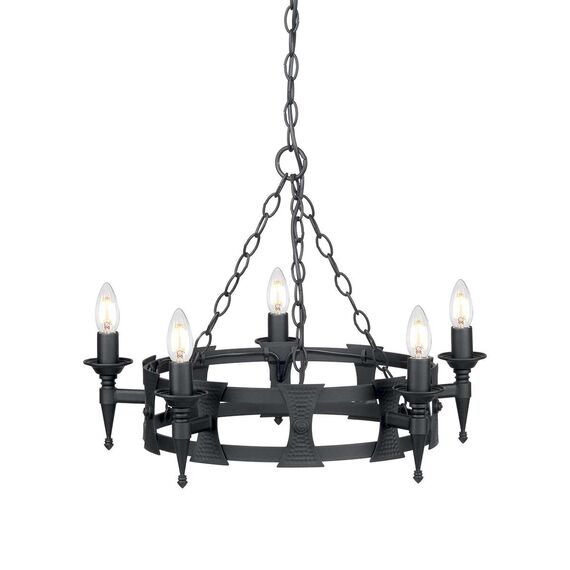 Полилей Saxon 5xE14 Black Elstead Lighting SAX5-BLK | Osvetlenieto.bg