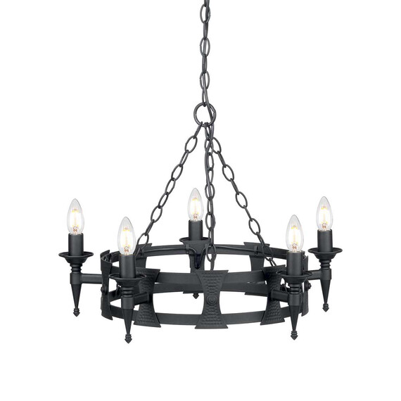 Полилей Saxon 5xE14 Black Elstead Lighting SAX5-BLK | Osvetlenieto.bg