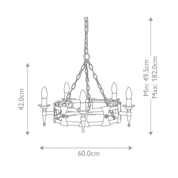 Полилей Saxon 5xE14 Black Elstead Lighting SAX5-BLK | Osvetlenieto.bg