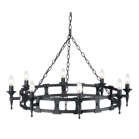 Полилей Saxon 8xE14 Black Elstead Lighting SAX8-BLK | Osvetlenieto.bg