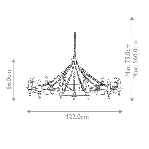 Полилей Warwick 12xE14 Graphite Black Elstead Lighting WR12-GRAPHITE | Osvetlenieto.bg